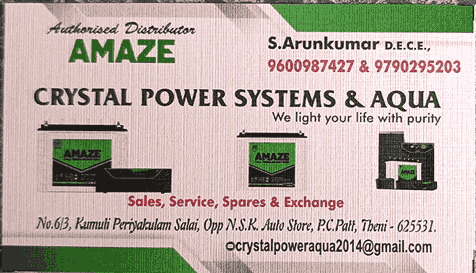 Crystal power Systems battery dealers in Theni